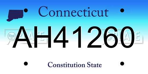 AH41260 Connecticut License Plate