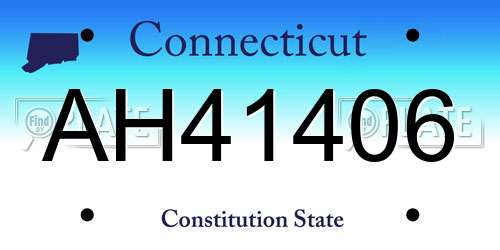 AH41406 Connecticut License Plate