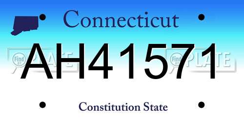 AH41571 Connecticut License Plate