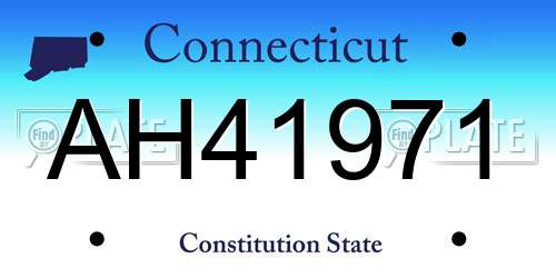 AH41971 Connecticut License Plate