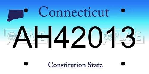AH42013 Connecticut License Plate