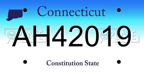 AH42019 Connecticut License Plate