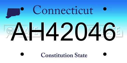 AH42046 Connecticut License Plate