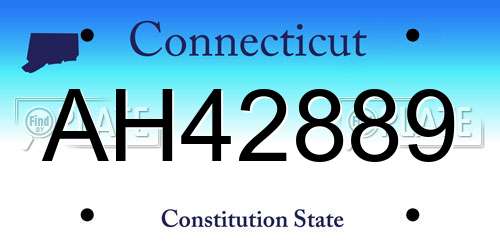 AH42889 Connecticut License Plate