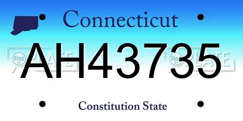 AH43735 Connecticut License Plate
