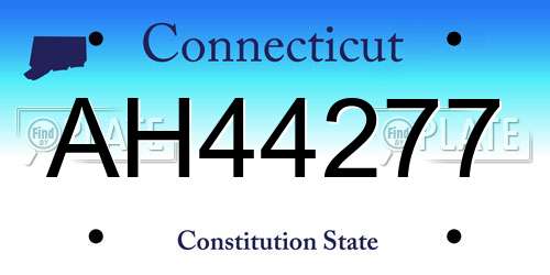 AH44277 Connecticut License Plate