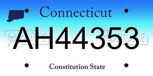 AH44353 Connecticut License Plate