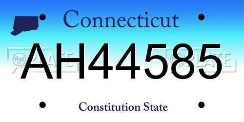 AH44585 Connecticut License Plate