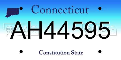 AH44595 Connecticut License Plate