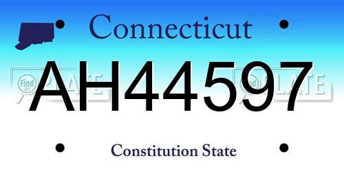 AH44597 Connecticut License Plate