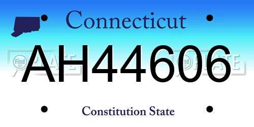 AH44606 Connecticut License Plate