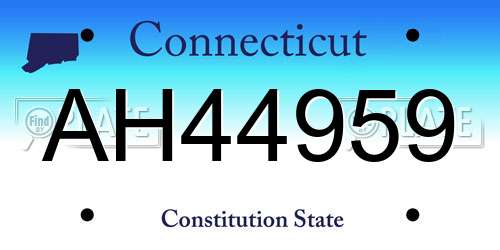 AH44959 Connecticut License Plate