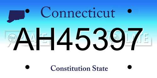 AH45397 Connecticut License Plate