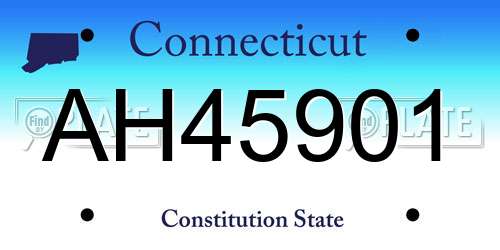 AH45901 Connecticut License Plate