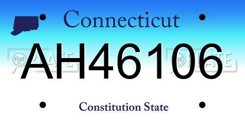 AH46106 Connecticut License Plate