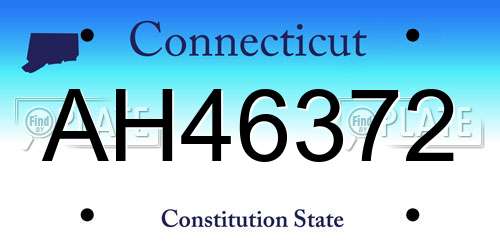 AH46372 Connecticut License Plate
