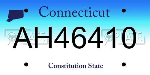 AH46410 Connecticut License Plate