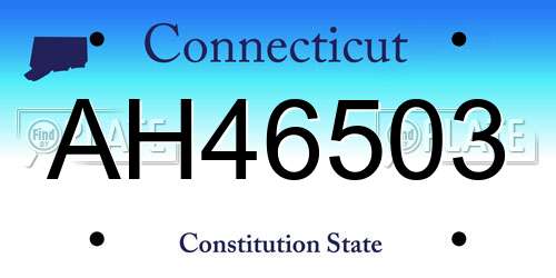 AH46503 Connecticut License Plate