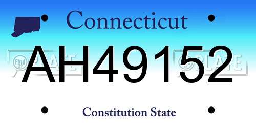 AH49152 Connecticut License Plate