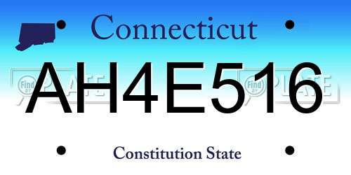AH4E516 Connecticut License Plate