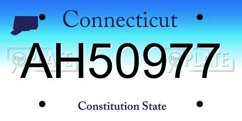 AH50977 Connecticut License Plate