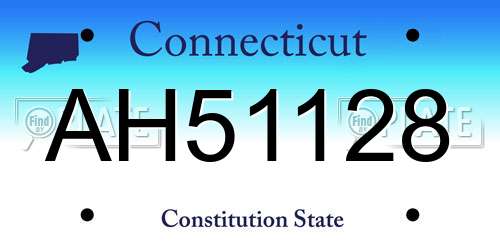AH51128 Connecticut License Plate