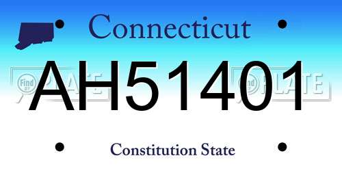 AH51401 Connecticut License Plate