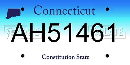 AH51461 Connecticut License Plate