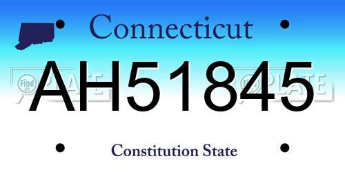 AH51845 Connecticut License Plate