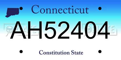 AH52404 Connecticut License Plate
