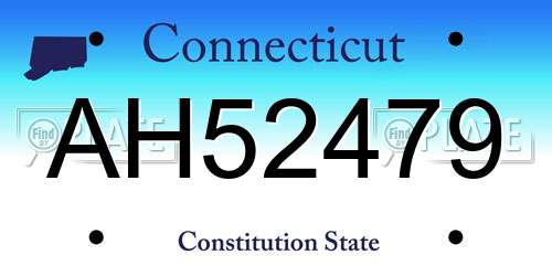 AH52479 Connecticut License Plate