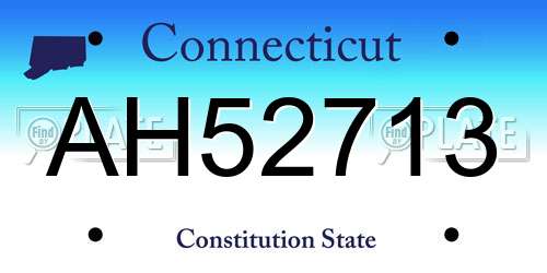 AH52713 Connecticut License Plate