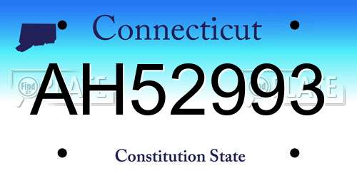 AH52993 Connecticut License Plate