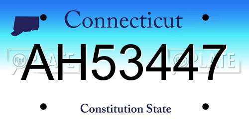 AH53447 Connecticut License Plate