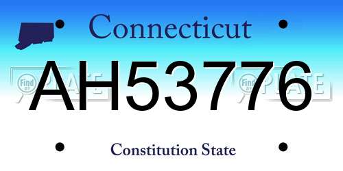 AH53776 Connecticut License Plate