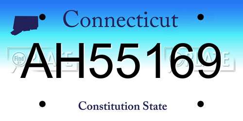 AH55169 Connecticut License Plate