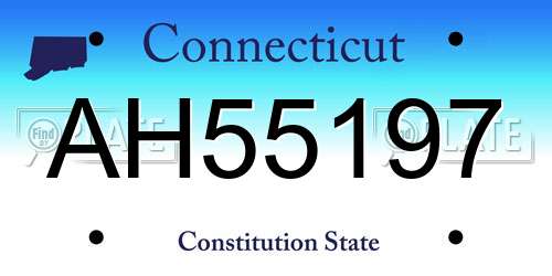 AH55197 Connecticut License Plate