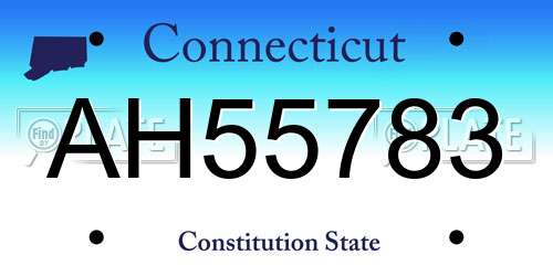 AH55783 Connecticut License Plate