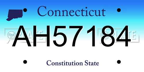 AH57184 Connecticut License Plate