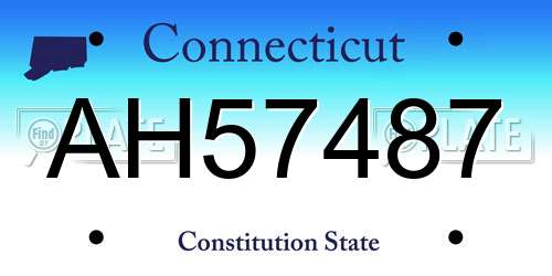 AH57487 Connecticut License Plate