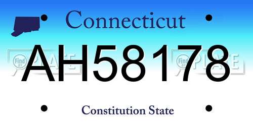 AH58178 Connecticut License Plate