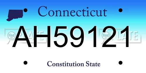 AH59121 Connecticut License Plate