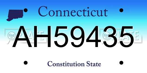 AH59435 Connecticut License Plate