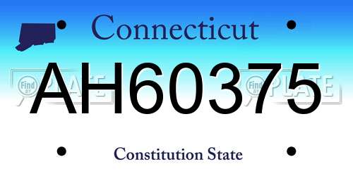 AH60375 Connecticut License Plate