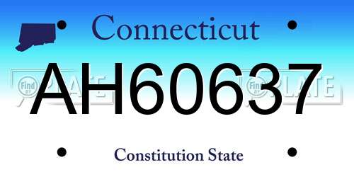 AH60637 Connecticut License Plate