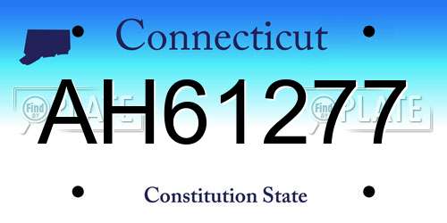 AH61277 Connecticut License Plate