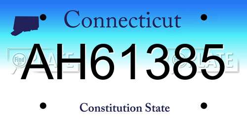 AH61385 Connecticut License Plate