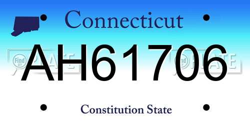 AH61706 Connecticut License Plate