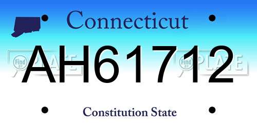 AH61712 Connecticut License Plate