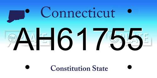 AH61755 Connecticut License Plate